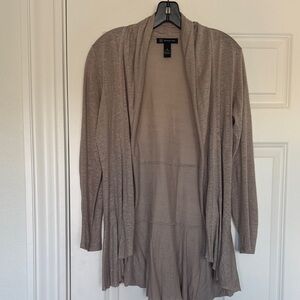 DKNY Light Brown Open Front Cardigan